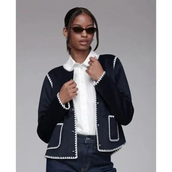 Bagatelle Contrast Stitch Collarless Jacket NWT!!!!!! Size Is Small !!!!!!! - Picture 1 of 4